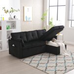 Canapé dangle convertible réversible 3 places avec sièges de rangement et poches accoudoirs - forme des ... Canapé dangle convertible réversible 3 places avec sièges de rangement et poches accoudoirs - forme des ...