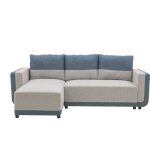 Canap� dangle convertible r�versible elroy 3 - 4 places - tissu gris et bleu - l231 x h85 x p154 cm