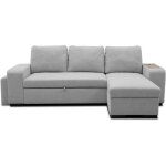 Canap� dangle convertible r�versible valdo 3 � 4 places - tissu souris - tablette avec usb - coffre + ...