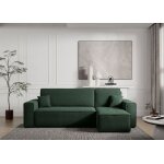 Canap� dangle convertible - scarlo - en velours c�tel� vert fonc�