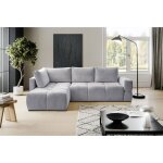 Canap d?angle convertible ? taremi ? en chenille hydrofuge ? gris ? rversible