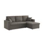 Canap dangle convertible en tissu marron - ida - 3 places. fauteuil dangle rversible coffre rangement ...