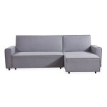 Canap dangle convertible tissu pascal 250cm gris clair