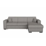 Canap d'angle convertible fuji xl avec coffre en tissu - angle droit - gris clair