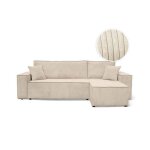 Canapé dangle farah convertible et réversible 4 places en velours cotelé - beige Canapé dangle farah convertible et réversible 4 places en velours cotelé - beige