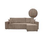 Canapé dangle farah convertible et réversible 4 places en velours cotelé - taupe Canapé dangle farah convertible et réversible 4 places en velours cotelé - taupe