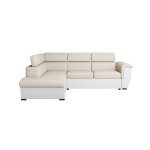 Canapé dangle gauche paola convertible 4 places tissu easy clean antitache et simili - beige / blanc Canapé dangle gauche paola convertible 4 places tissu easy clean antitache et simili - beige / blanc