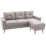 Canap dangle - homcom - 3 places - chaise longue reversible gauche ou droite - pour salon appartement ...