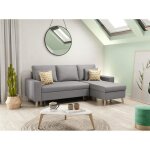 Canapé d'angle maria scandinave réversible et convertible - gris clair Canapé d'angle maria scandinave réversible et convertible - gris clair