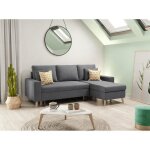 Canapé d'angle maria scandinave réversible et convertible - gris foncé Canapé d'angle maria scandinave réversible et convertible - gris foncé