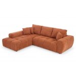 Canap� dangle gauche 3 places avec m�ridienne terracotta l 270 cm - oviala