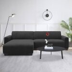 Canap� dangle r�versible 292cm wallis velours c�tel� noir