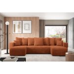 Canap� d?angle panoramique convertible lavia u terracotta