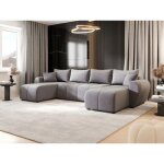 Canap� d?angle panoramique molia en u gris clair
