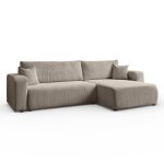 Canap dangle rversible et convertible goya xl 277 cm tissu velours ctel coloris taupe