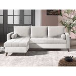Polar - canap d'angle rversible convertible - en velours au design scandinave - 4 places - beige