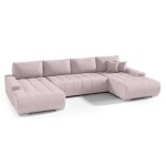 Canapé d?angle en u draco rose velours? convertible avec coffre tissu facile à nettoyer design minimaliste ... Canapé d?angle en u draco rose velours? convertible avec coffre tissu facile à nettoyer design minimaliste ...