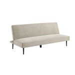 Canap banquette convertible 3 places velours ctel greige pitement mtal l 180 x p 100 x h 74. 5 cm ...