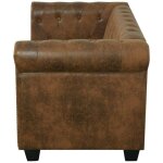 Canap� chesterfield - sweety - 2 places - cuir artificiel marron c163