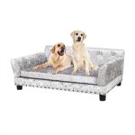 Canap pour chien grande taille - lit surlev pour grand chien de luxe dhoussable xxl en cuir 96x70x40cm ...