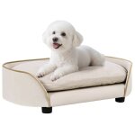 Canap� pour chien - pawhut - avec coussin amovible et housse lavable - 66 x 43 x 195 cm - beige