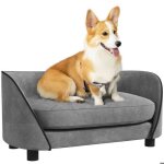 Canap� pour chien - pawhut - coussin doux - housse amovible et lavable - rev�tement en velours n�erlandais ...