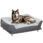 Canapé pour chien - pawhut - dessus amovible housse amovible et lavable - pieds en bois de pin - 100 ... Canapé pour chien - pawhut - dessus amovible housse amovible et lavable - pieds en bois de pin - 100 ...