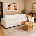 Canap� clic - clac 3 places roger tissu bouclette cr�me