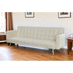 Canap� clic clac - mona - beige - 2 places - convertible - couchage 90 x 200 cm