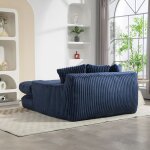Canap� cloud couch 1 place velours c�tel� bleu marine salon appartement bureau