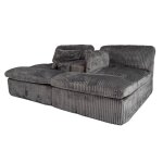 Canap� convertible 2 - en - 1 canap� - lit 2 places gris en tissu c�tel� sans montage convertible en ...