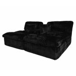 Canap� convertible 2 - en - 1 canap� - lit 2 places noir en tissu c�tel� sans montage convertible en ...