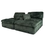 Canap� convertible 2 - en - 1 canap� - lit 2 places vert en tissu c�tel� sans montage convertible en ...