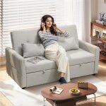 Canap� convertible 2 places 3 en 1 canap� - lit clic - clac lit gigogne dossier r�glable 2 coussins 158x85x85c ...