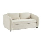 Canapé convertible 2 places tissu chenille blanc - l 170 x p 95 x h 76cm - twist Canapé convertible 2 places tissu chenille blanc - l 170 x p 95 x h 76cm - twist