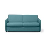 Canapé convertible express 3 places agathe en tissu - matelas 13cm - bleu canard couchage 140x190cm Canapé convertible express 3 places agathe en tissu - matelas 13cm - bleu canard couchage 140x190cm