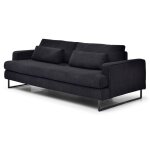 Canap� convertible 3 places bangkok velours c�tel� noir