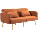 Canapé convertible 3 places - homcom - dossier inclinable et accoudoirs réglables - tissu effet lin - ... Canapé convertible 3 places - homcom - dossier inclinable et accoudoirs réglables - tissu effet lin - ...
