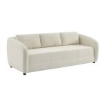 Canapé convertible 3 places tissu chenille blanc - l 220 x p 95 x h 76cm - twist Canapé convertible 3 places tissu chenille blanc - l 220 x p 95 x h 76cm - twist