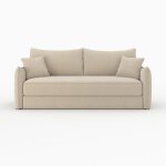 Canap� convertible 3 places en tissu effet lin beige - c�leste - rendez - vous d�co