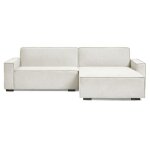 Canap convertible cic - clac avec angle rversible pikado tissu effet lin crme