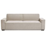 Canap� convertible clic - clac 3 places pikado tissu effet lin taupe clair