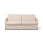 Canap� convertible express 3 places agathe couchage quotidienen tissu - beige - matelas 13cm - couchage ...