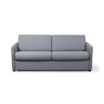 Canap� convertible express 3 places agathe couchage quotidienen tissu - gris clair - matelas 13cm - couchage ...