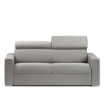 Canap� convertible express sidney t�ti�res r�glables couchage 160cm matelas 16cm tissu tweed luna gris ...