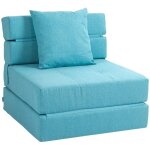 Canap convertible fauteuil inclinable pliant 2 en 1 fonction lit relaxation coussin lit appoint 100kg ...