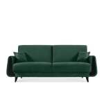 Canap� convertible gustavo iii 3 places en velours pet friendly style scandinave vert fonc�