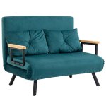 Canap� convertible - homcom - 2 places - dossier r�glable � 5 niveaux et 2 coussins rembourr�s - rev�tement ...