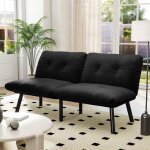 Canap� convertible canap� - lit moderne 2 places pliable noir - futon design avec fonction couchage id�al ...