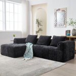 Canap� dangle modulable 3 places en chenille noir canap� en l compress� avec rangementchaise longueaccoudoirs ...